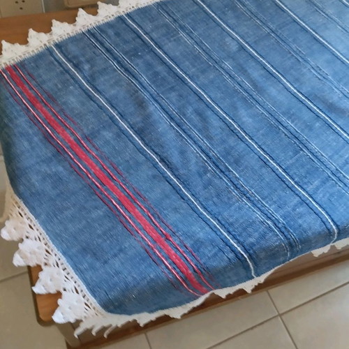 Handwoven table runner used with lace 90x50 cm