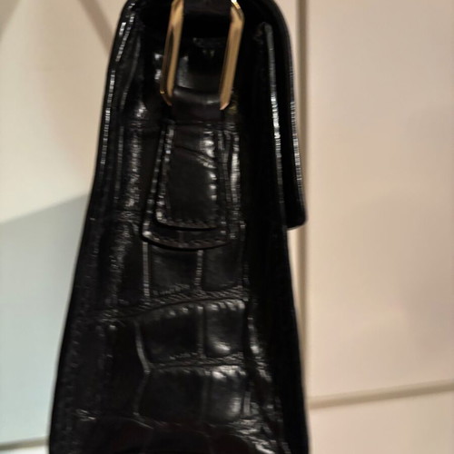 Etienne Aigner Croco Noir leather shoulder bag like new