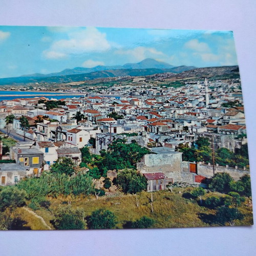 Έγχρωμη καρτ-ποστάλ Κρήτη Ρέθυμνο γενική άποψη