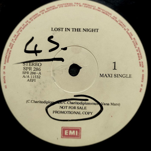 Costas Charitodiplomenos Lost In The Night 12'' Vinyl Maxi Single used