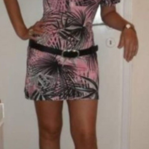 Short summer dress new, black and pink, size S