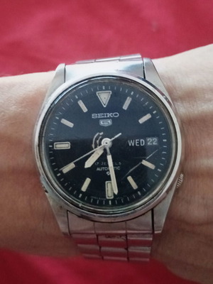 Seiko 5 Automatic 6309 wristwatch used, silver, vintage 1970