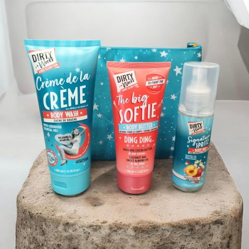 Dirty Works body care set with pouch new