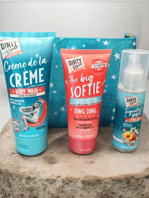 Dirty Works body care set with pouch new