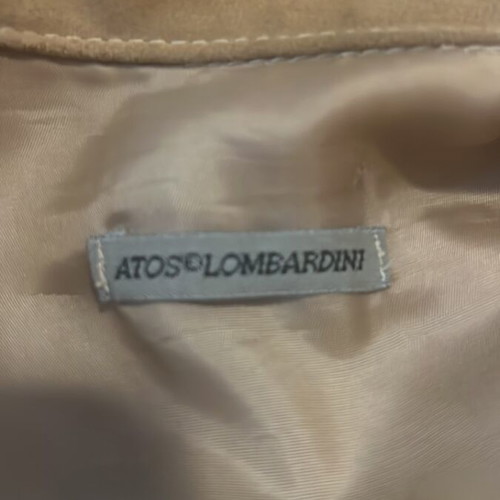Atos Lombardini suede leather jacket and denim skirt set like new, size M