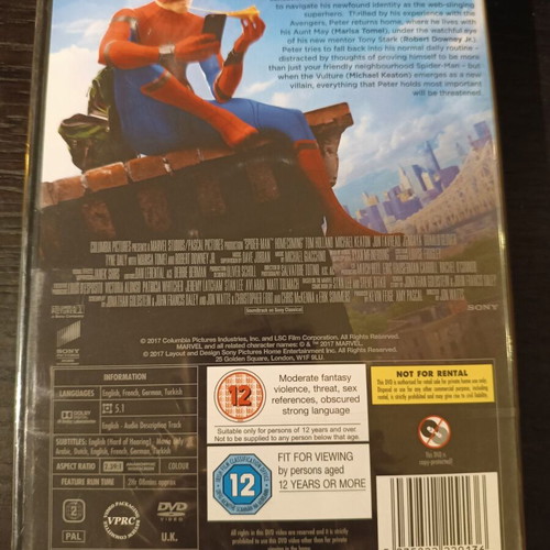 Spiderman Homecoming DVD new, English subtitles