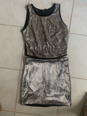 Sequin silver vintage set like new, size medium