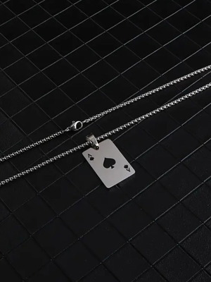 Vintage Poker Pendant Necklace made of Stainless Steel new