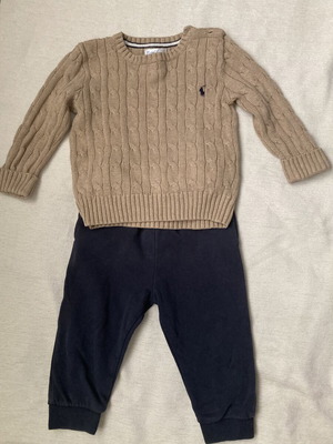 Ralph Lauren boys' clothing set like new, beige and blue, 2 years