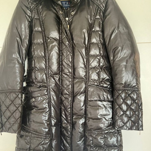 Trussardi Jeans women's long puffer jacket size 42 used, black