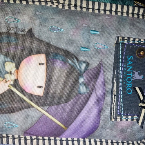 Santoro pencil case like new with pencils and colored pencils