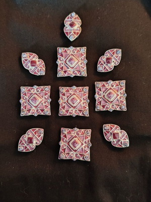 Clothing jewelry with silver cloisonné technique, new
