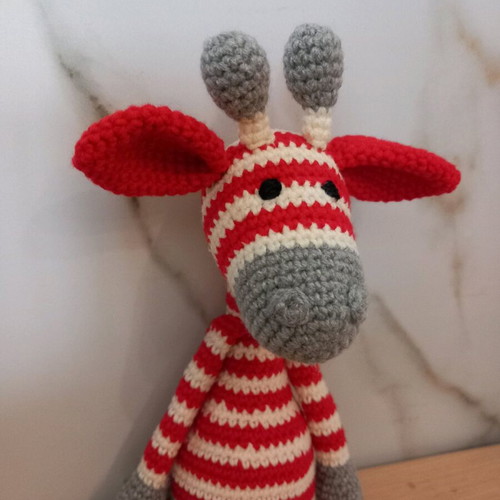 Handmade knitted giraffe doll new 30 cm