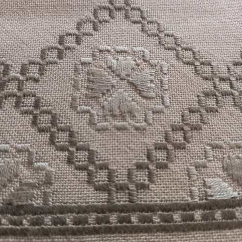 Handmade Lefkaritiko embroidery on etamine like new