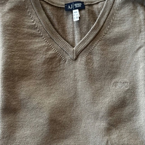 Armani Jeans wool knit sleeveless top used, size S, beige