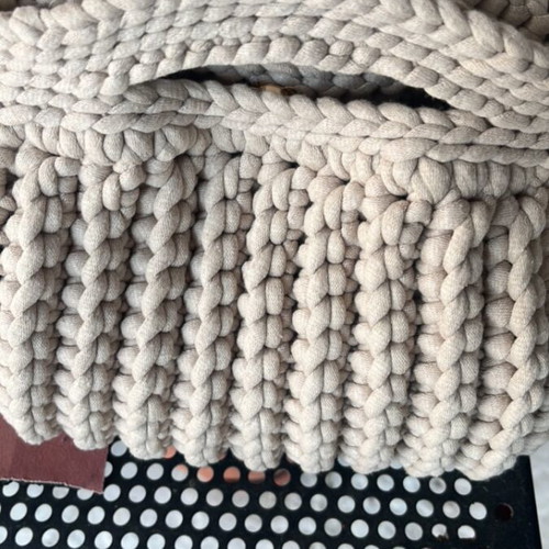 Knitted handmade bag new beige handbag