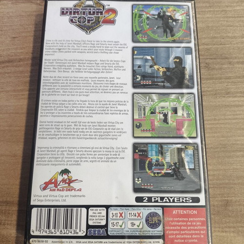 Virtua Cop 2 Sega Saturn game used, English version