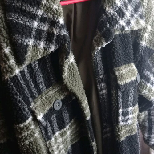 Sherpa style coat like new, size L, warm and cozy