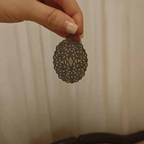 Metal earrings like new, black and gray