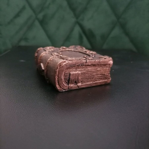Handmade plaster book in copper color new