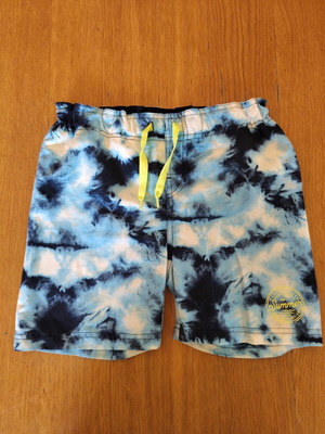 Name It Boys' Swim Shorts used, size 7-8 years, blue and white