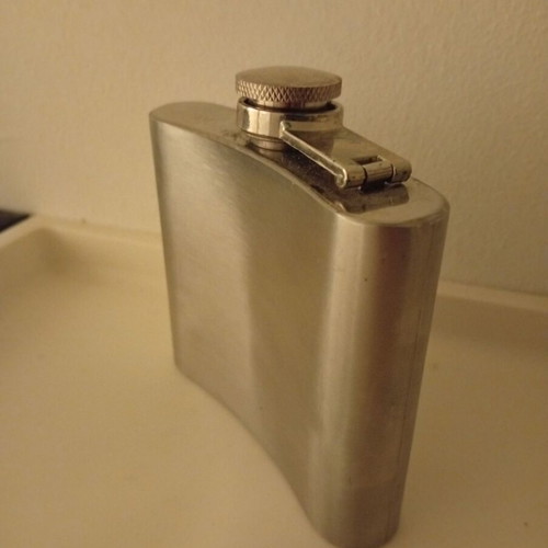 Stainless steel flask used 5 oz (147 ml)