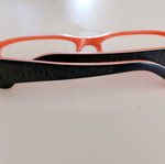 Myopia glasses frame used with embossed side surface