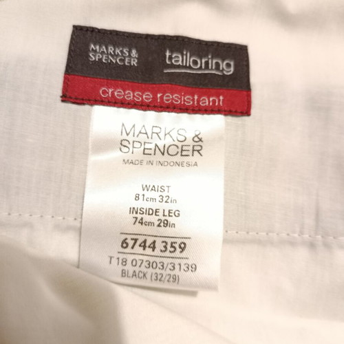 Marks & Spencer Tailoring men's fabric pants like new, black, crease resistant