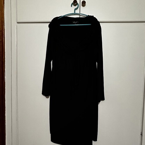 Forel black plus size dress with drape neckline like new, XXL-3XL
