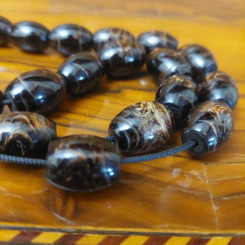 Yiousouri Worry Beads (Black Coral) New with 21+1 Beads and Papa