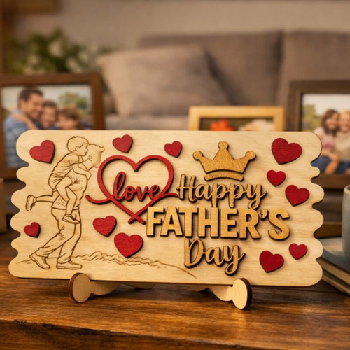 Wooden Happy Father's Day Plaque new, handmade gift for dad