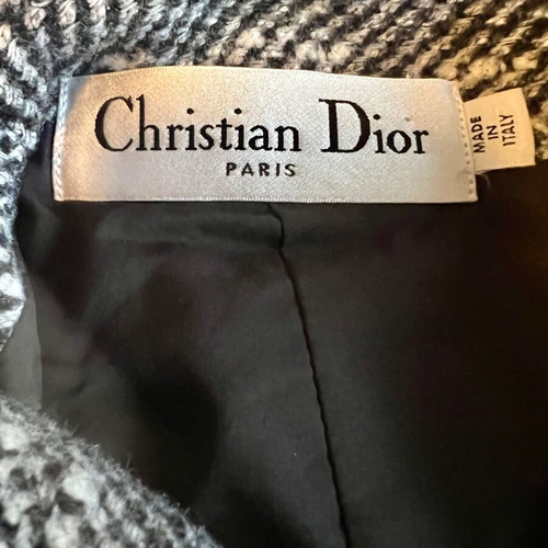 Christian Dior Tweed Coat Shirt Hooded Belt Melange like new