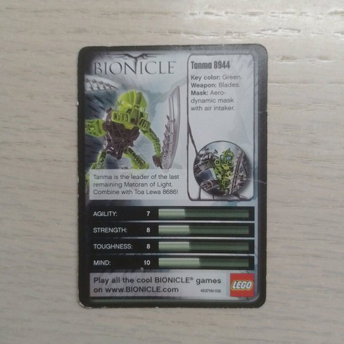 Lego Bionicle cards like new, collectible and authentic