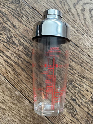 Vintage Gordon's glass shaker with plastic lid used