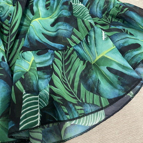 Swim Lushoire tropical print dress with waist tie, Shein