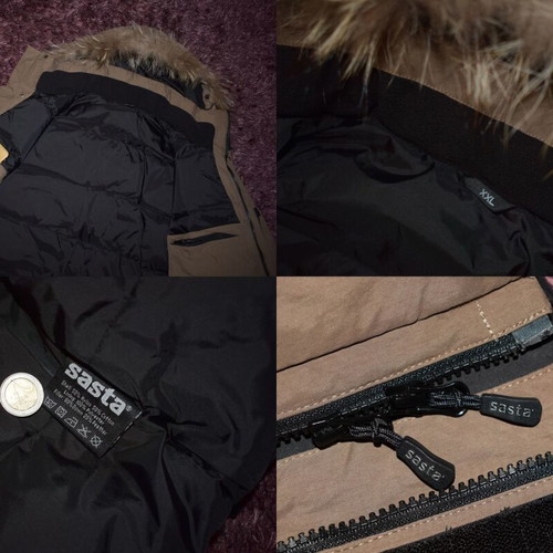 Sasta The Pole men's parka jacket XXL like new, beige and brown