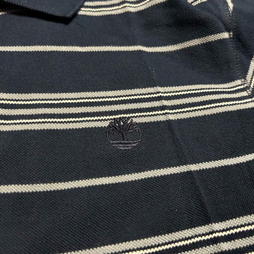 Timberland men's striped short-sleeve polo blue navy like new