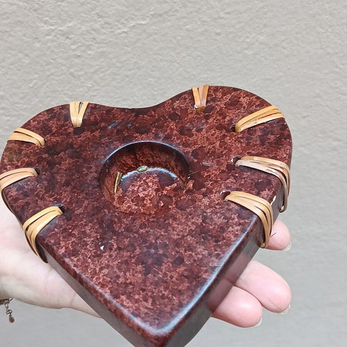 Heart Candle Holder Vintage Ceramic collectible used