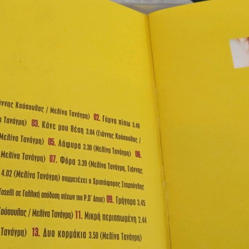Melina Tanagri Kontra Kardias CD like new, entechno
