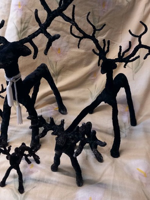 Christmas reindeer handmade used, set of 5 pieces