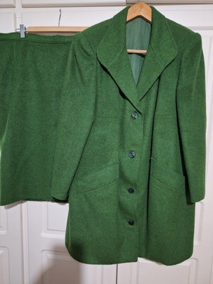 Σετ ολόμαλλο ημίπαλτο με φούστα XXL μεταχειρισμένο, πράσινο