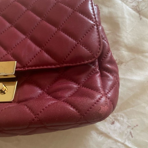Michael Kors leather shoulder bag used, burgundy
