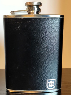 Flask 6oz (177ml) stainless steel and leather new