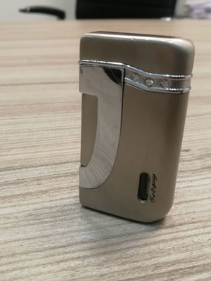 Gas lighter with rhinestones used, windproof, silver color