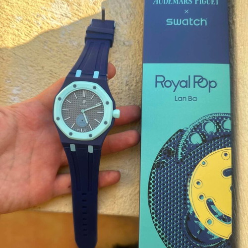 Swatch x Audemars Piguet Royal Pop Lan Ba watch, blue and turquoise