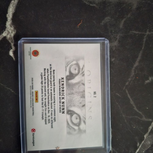 Panini Origins Kendrick Nunn Tiger Eyes Euroleague Casehit SSP card new