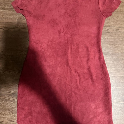 Cherry Koko Red Faux Suede Mini Dress, Size M