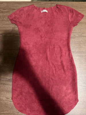Cherry Koko Red Faux Suede Mini Dress, Size M