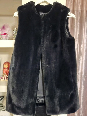M&S Collection γυναικείο γιλέκο από συνθετική γούνα σε μαύρο, μέγεθος XS
