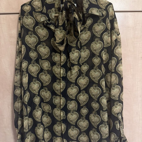 Vassia Kostara set one size shirt and skirt new, black and gold